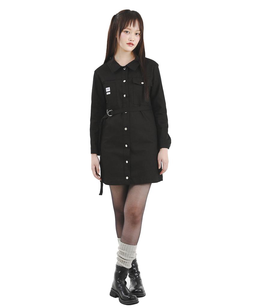 KATHARSIS Daily Cation Denim Mini Dress Brown Black S M