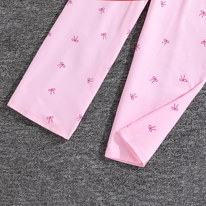 Girls Suit Burst Children's Clothing Spring, Summer Autumn Sunscreen Suit New Children's Long-sleeved Shirt + Wide-legged Trousers 2pcs