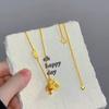 Ancient Gold Abacus Bell Necklace: Chinese-Style Peace Pendant Fashion Chain Gift
