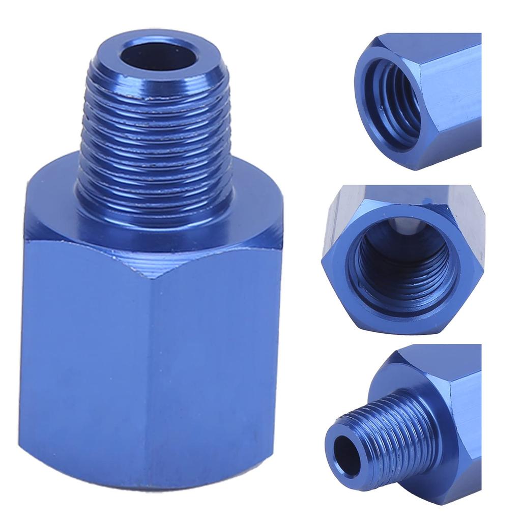 EBTOOLS 2 PCS Female to 1/8 NPT Male Adapter Male Hose End Metric Fitting Adapter for Oil Pressure Gauge Sensor Port Conversion