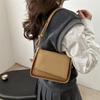 Casual Solid Color New Texture Temperament Niche Design Sense Shoulder Crossbody Portable Small Square Bag Woman