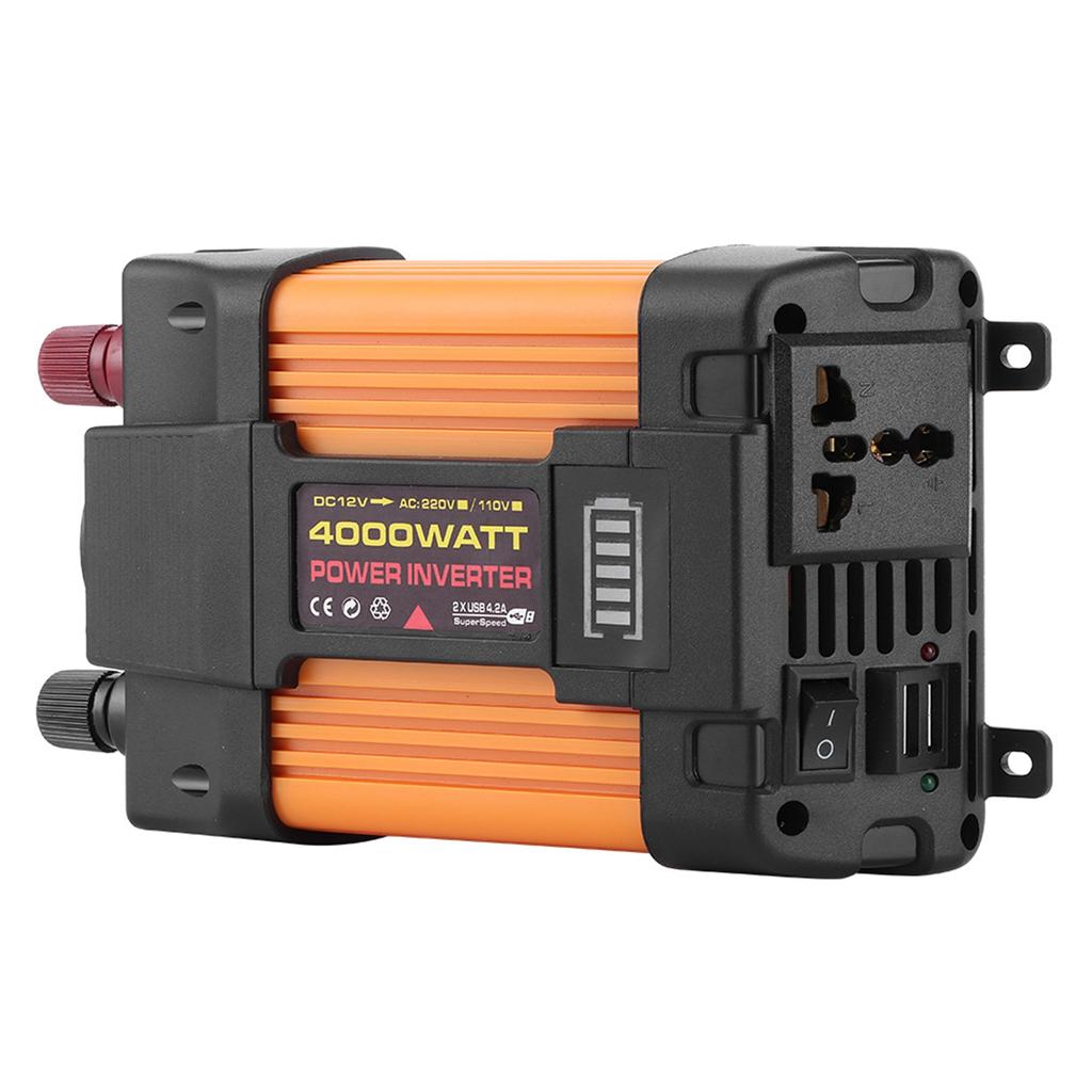 Menič napätia do auta Dvojitý USB 4000W Konvertor napájania do auta Transformátor s modifikovanou sínusoidou(DC12VAC220V )