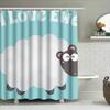 Modern Cartoon Sheep Blue Shower Curtain Soft Fabric Waterproof Home Decoration Bathroom Accessories White Cloud Design for Kids