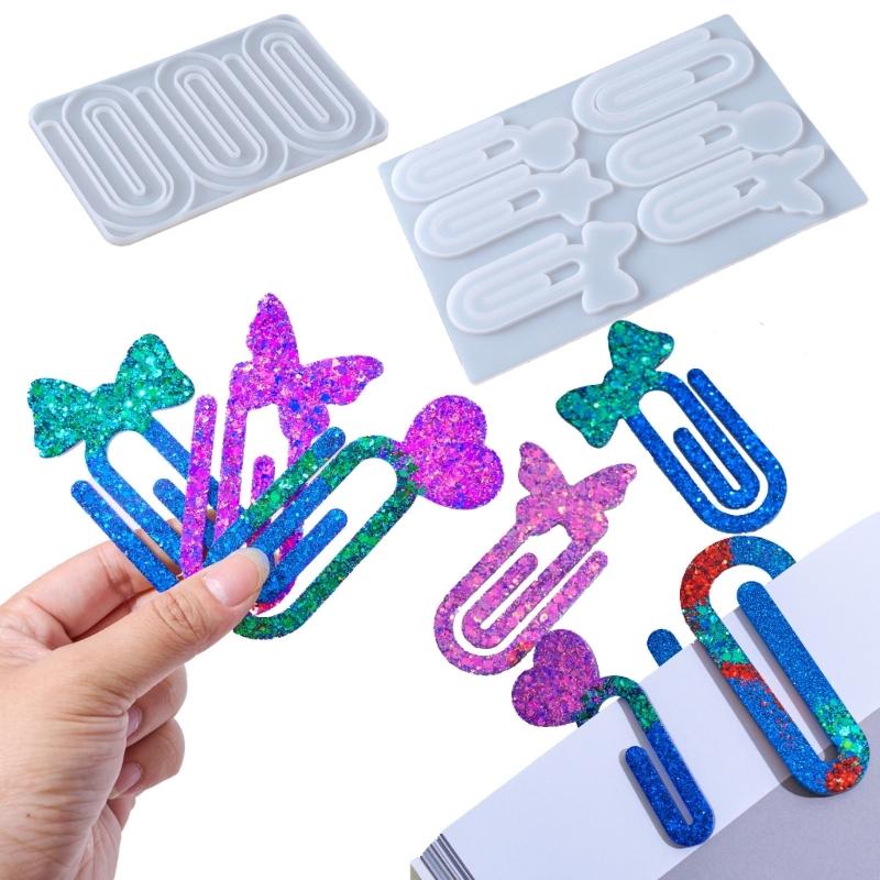 Paperclip Silicone Molds Resin Bookmarks Silicone Mould For Epoxy Resin Crafting Candle Paper Clamp Jewelry