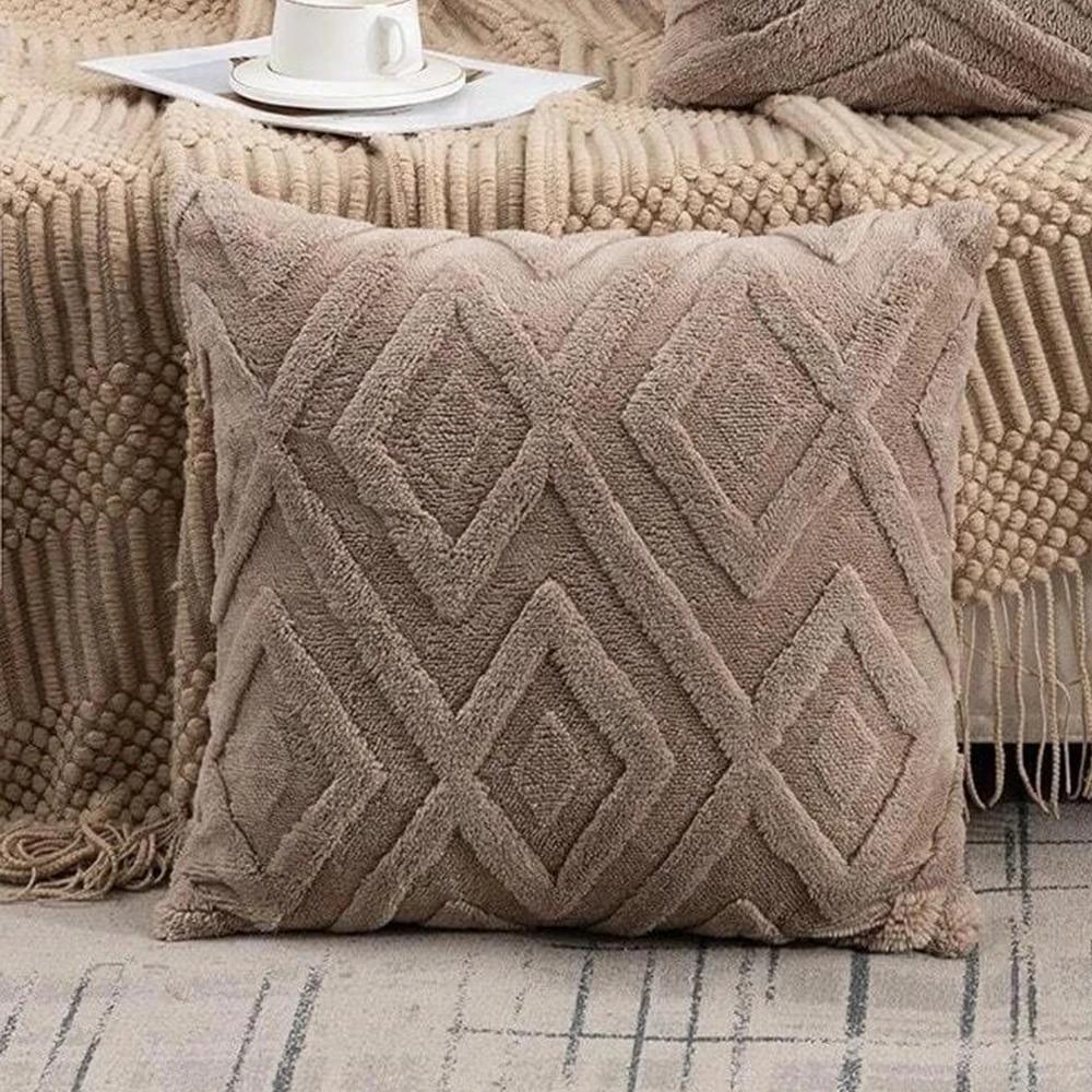 

1pc Gentle Velvet Diamond Cut Flower Pillow Cover Cushion Cover Gentle Square Rectangular Pillow Cover Solid Stripes Household decor 45CM 40x40CM
