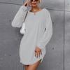 Womens Sweater Dress Long Sleeve Casual Jumper Sweater Dress Loose Plus Size Plush Warm Autumn Winter Dresses