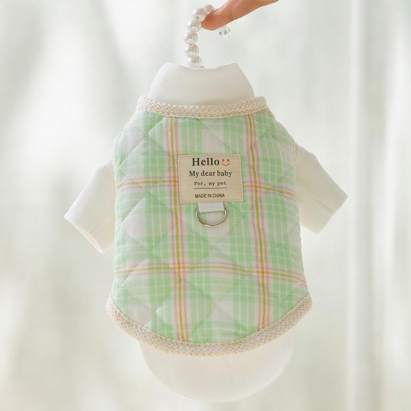 Pet Autumn and Winter German Velvet Versatile Bottoming Shirt Dog Two Feet Elastic Close-fitting with Vest Warm Cat Clothes