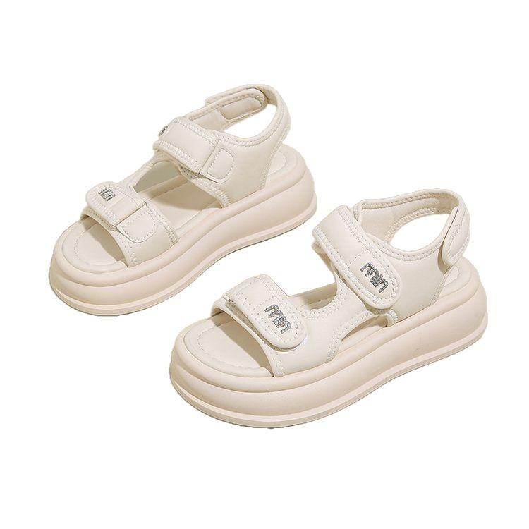 Sports sandals women's 2025 new summer fashion versatile thick-soled Velcro soft-soled non-slip beach Roman sandals