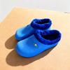 Winter velvet half-mop cotton rain shoes thick-soled integrated EVA warm and waterproof half-slippers cotton slippers