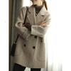Abrigo de Lana Acanalado Premium para Mujer, Corte Holgado para Acentuar un Aspecto Adelgazante en Primavera Otoño Invierno