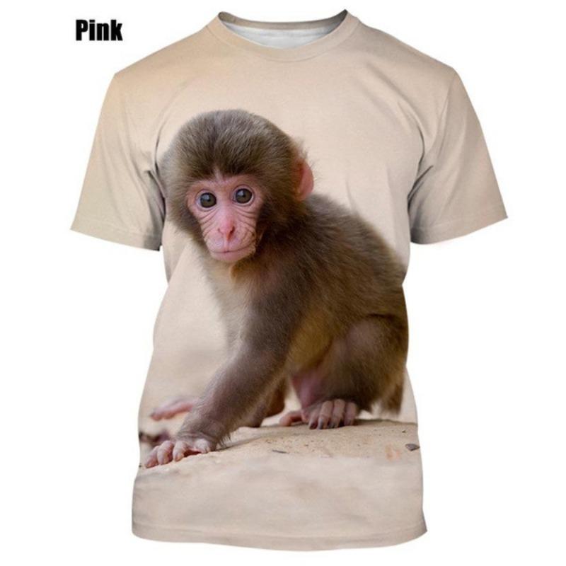 

Мужская повседневная футболка с короткими рукавами и принтом «Маленькая обезьянка» Мужская футболка L