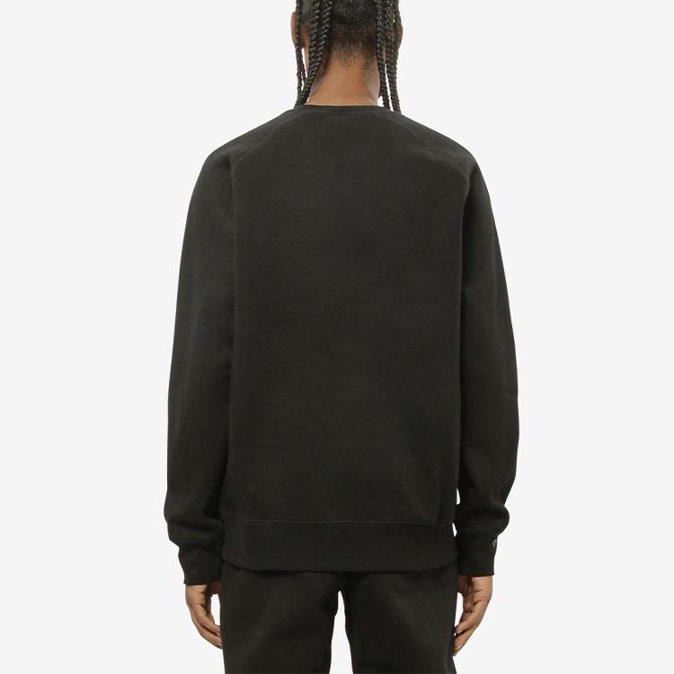 Carhartt WIP Einfarbiges Pullover-Sweatshirt mit kleinem Logo, Rundhalsausschnitt, Herren, Sweatshirt, Schwarz, I026383-00F-XX