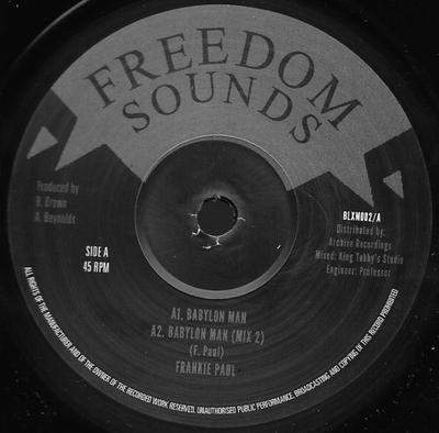 12inch Record FRANKIE PAUL - Babylon Man BLXM002 Freedom Sounds 2018 UK Reggae, Ska & Dub Used