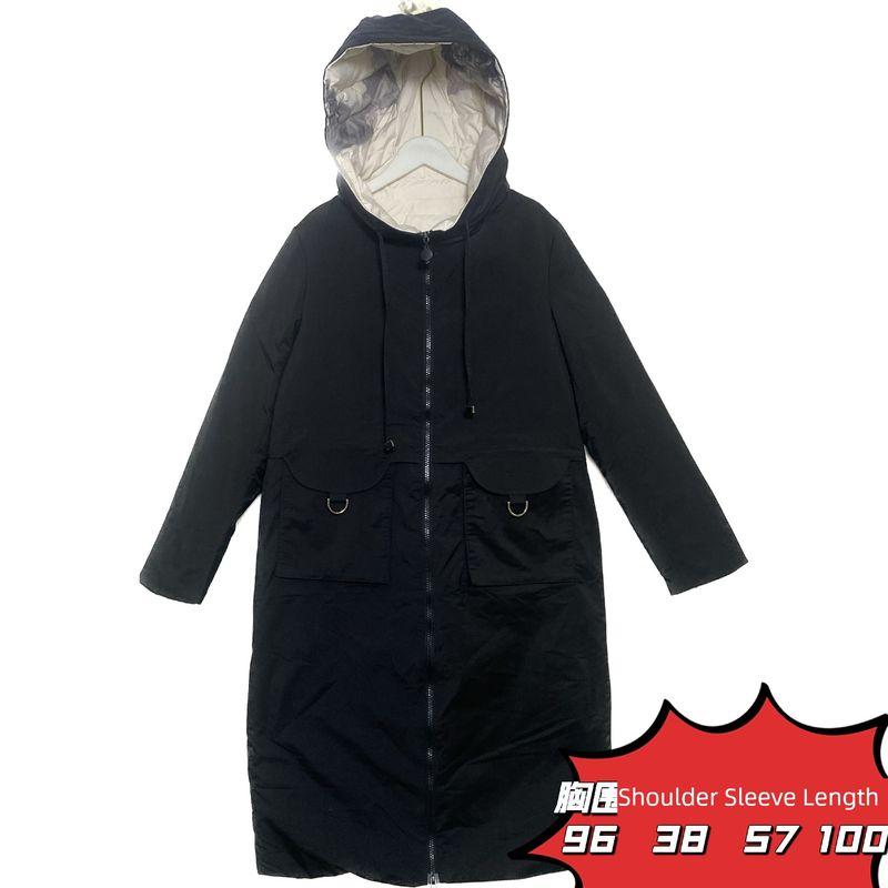 

Экспорт Экспортировано в Россию Оригинальная молочно-белая пуховая куртка с капюшоном Женская средней длины Длинная Легкая Теплая 90% пух Защитная одежда от холода Зима Black trench coat Down jacket icon size 38