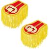 SUPERFINDINGS 2Pcs Fashion Tassel Epaulettes 7.87Inch Golden Red Shoulder Badge Detachable Epaulet Shoulder Decoration Fixed by Pin for Men Women