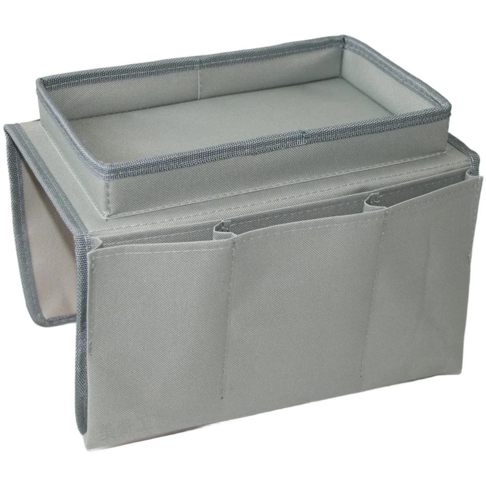 Foldable Oxford Cloth Storage Bag for Sofa Armrest Side Organizer with Multiple Compartments for Remote Controls and Accessories