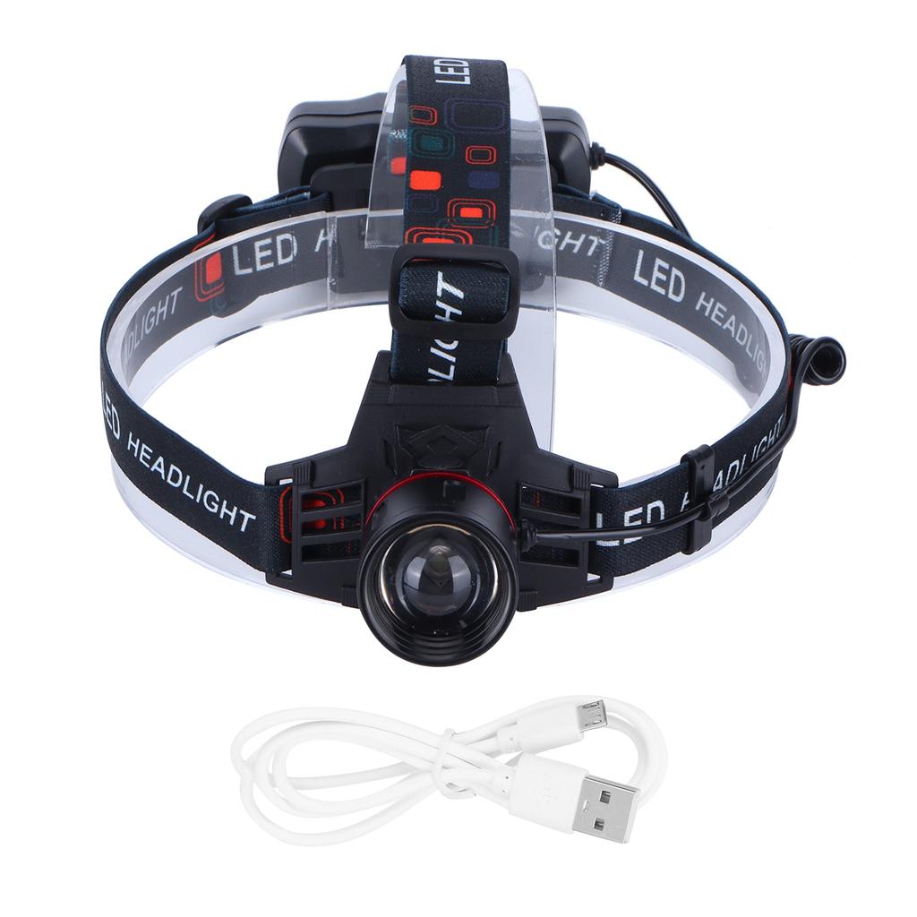 LED Headlamp Green Light Waterproof Head Lamp USB Charging for Outdoor Fishing Hunting