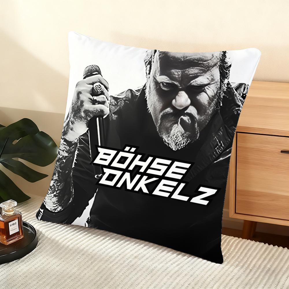 Band B-Bohse O-Onkelz Cushion Cover Soft Short Plush Pillow Cover Smooth Cozy Texture Aesthetic Cushion Case Home Decor