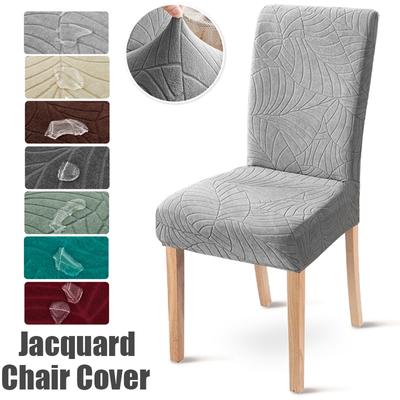 Capa Impermeável para Cadeira Jacquard Elástica Capas para Cadeira de Jantar Antiderrapantes Fácil de Ajustar Protetor de Assento Anti-Pó Decoração Amigável a Animais de Estimação