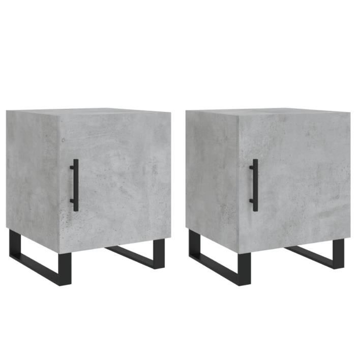 VidaXL Bedside Tables 2 Pcs Concrete Grey 40x40x50 Cm Engineered Wood 827621
