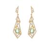 Heavy Industry Light Luxury Style Asymmetrical Micro-Inlaid Zircon Stud Earrings Women'S Fashion Temperament Earrings