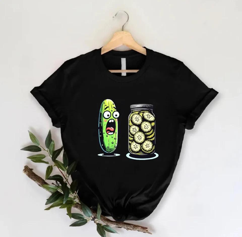 Funny Pickle Shirt, Pickled Cucumber Tshirt, Pun Joke Tee, Cute Veggie Humor Shi L