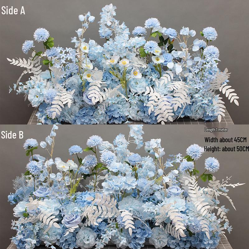 Artificial Flower Column Wedding Decorations with Car Delivery Ceremony and Roman Style Welcome Board