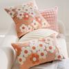 1pc, Daisy Floral Embroidered Throw Pillow Cover Cushion Pillow Case For Sofa Living Room, Home Decor Room Decor, Without Pillow Insert