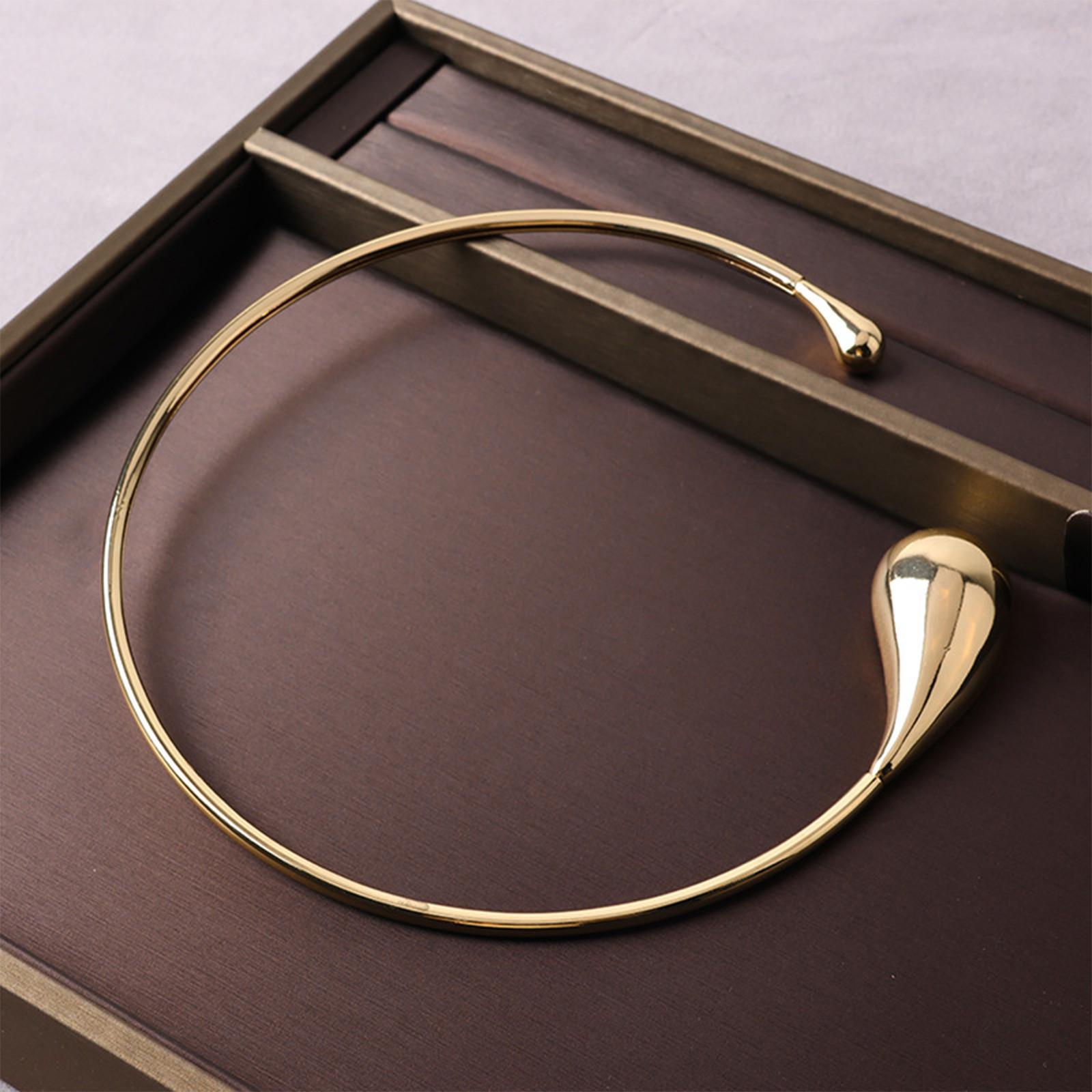 

Минималистский и холодный фен-шуй каплевидный открытый воротник, модный, персонализированный, легкий, роскошный, высокого класса, женская цепочка на шею One Size золотой