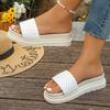 Fashion Women's Vintage Cross Woven Leather Sandals Plu Size Thick Sole Pu Leather Slippers Ladies Beach Slip On Flat Slippers Mujer