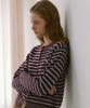 Yuppe Two-Stripe Cardigan_Burgundy