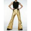 Men Sequin Flared Pants & Stand Collar Sleeveless Shirt