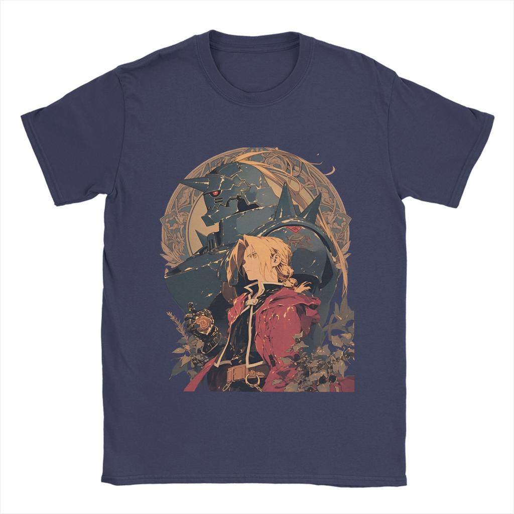 Fullmetal Alchemists  T Shirt Men's  100% Cotton Fashion T-Shirt Crew Neck  Tees Short Sleeve Tops Gift Idea