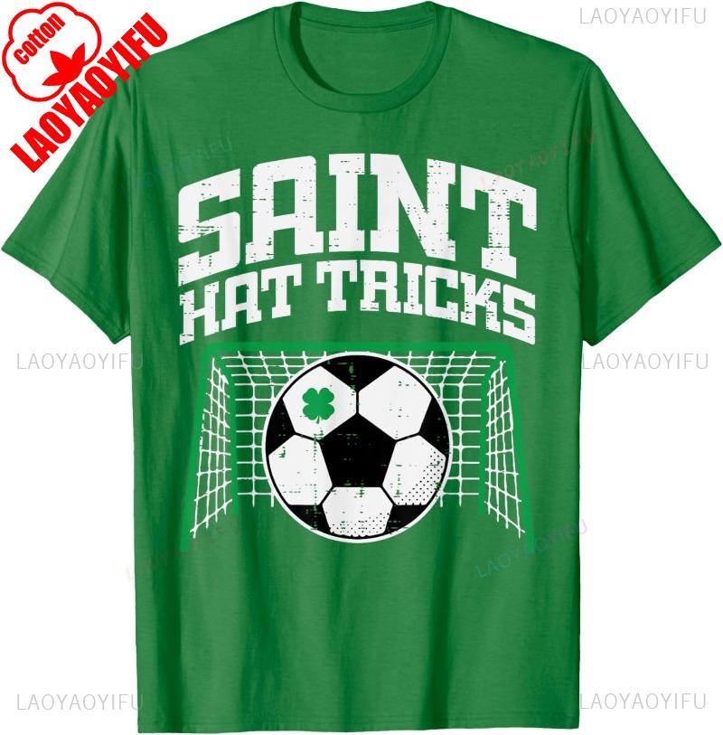 St Patricks Day Man T Shirt Soccer Saint Hat Tricks Pattys Men Boys Kids TShirt Trendy Cotton Outdoor Tops Summer Shortsleev