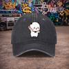 Pc Unisex Süßer Cartoon-Bär Vintage Gewaschene Baseballkappe Unisex Trendige Mütze Vielseitige Schirmmütze Lustiger Aufdruck Ein Einzigartiger Birt