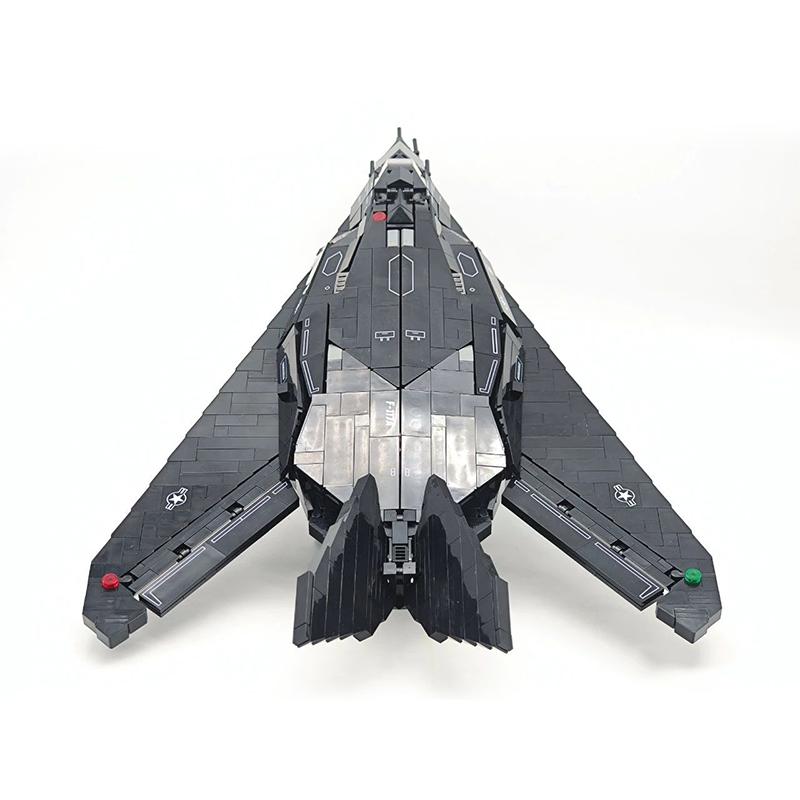 1375PCS Technical F-117A Nighthawk Attack Aircraft Building Blocks Military Stealth Fighter Bricks Toys Children Birthday Gift