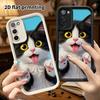 Phone Case: 2D flat Samsung Galaxy A34 A35 M05 M06 S20 S22 S21 FE Plus 5G protective case, black and white cow cat, perfect Christmas and Halloween ho