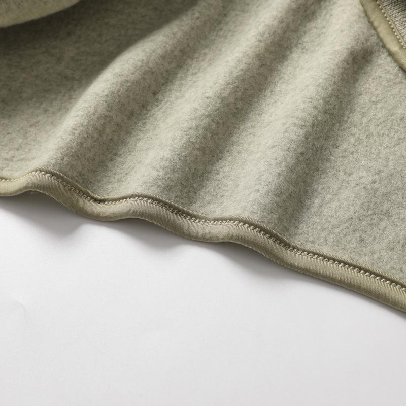 Fleece Jacket, Standing Collar, Half Zipper Pullover, Long Sleeved Fleece Hoodie, Men's Autumn and Winter Thick Warm Top, Outdoor Hiking Jacket