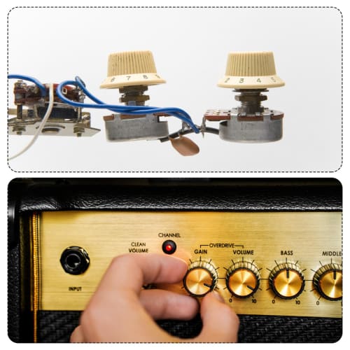 uxcell Potentiometer Knob, Aluminum Guitar Control Knob, 1 Shaft with Wrench, for Guitar, Bass, Audio, Power Amplifier, Volume Control, 24mm Diameter,