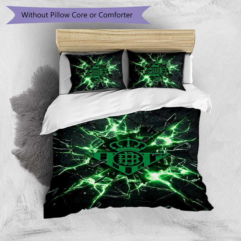 Set Lenzuola Stampato Calcio Real Betis 3 Pezzi, Comodo Set Copripiumino per Camera da Letto Amico della Pelle