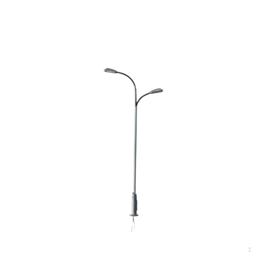 Double Head Model Street Lamp 12V Low Electrical Potential Miniature LED Lamppost Realistic Design