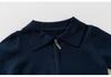Autumn New Boys' Knit Polo Collar Sweater - Choose Size, Versatile Plain Color.