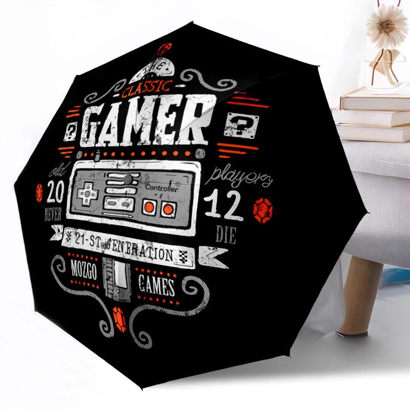 Gaming Player Zone Outdoor Automatic Umbrella Retractable Design with 8-Rib Durability Lightweight Perfect Gift for Friends Family