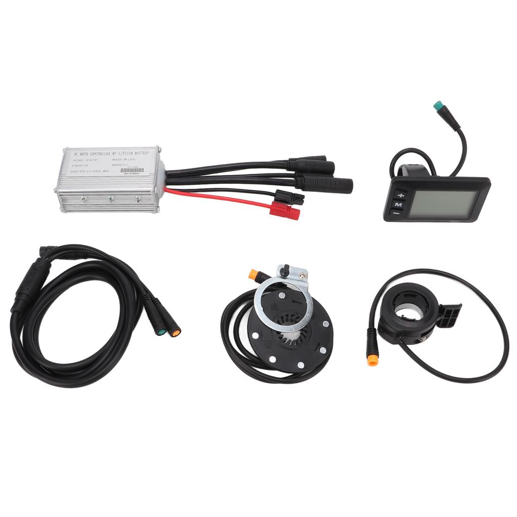 Electric Bike Motor Controller 15A Common Speed Controller 36V 48V with GD01 Panel 1 to 2 Cable Fully Waterproof Kit