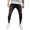 Pantaloni Jeans Drepți Mici Casual Bărbați Pantaloni Fashion cu Picior Larg Blugi Colorați