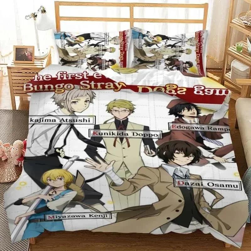 3D Kreslený Set Povlaku na Přikrývku Bungo Stray Dogs Příběhy Ztracených Ložní Sety Přikrývka Povlak na Přikrývku Povlak na Polštář Pro Domácí Textil