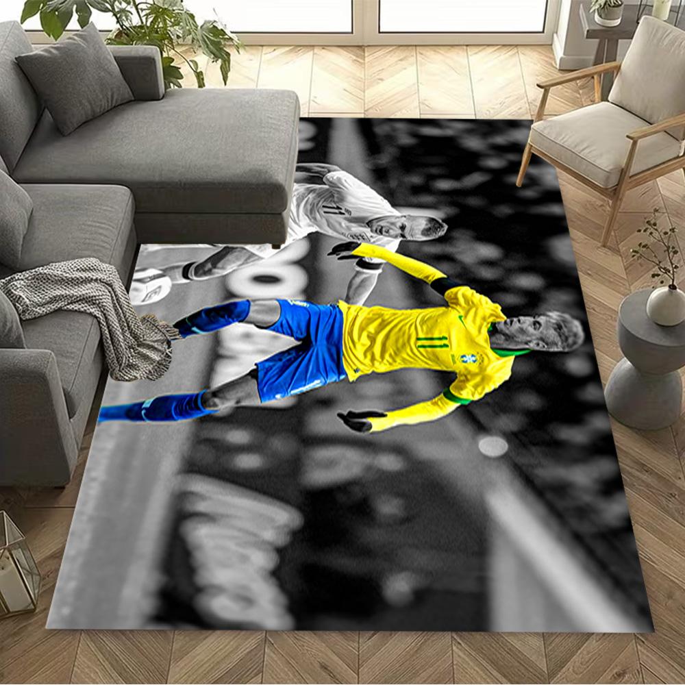 Brazilian Football Legend Floor Rug Office Rug Design for Study room Dormitory Outdoor Balcony Antislip Carpet Anime Office Decor Gift for Festivals