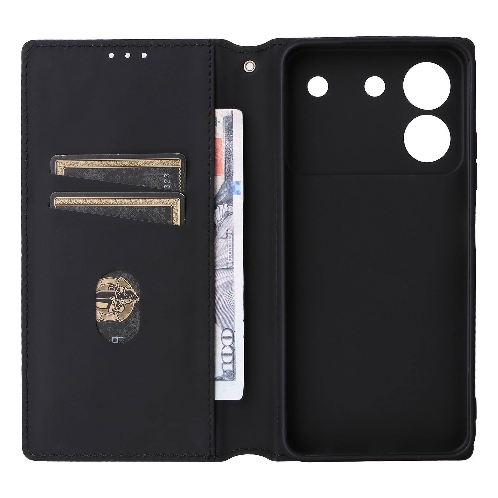

For ZTE Blade A54 Leather Case Magnetic Auto Closing Phone Wallet Cover Red
