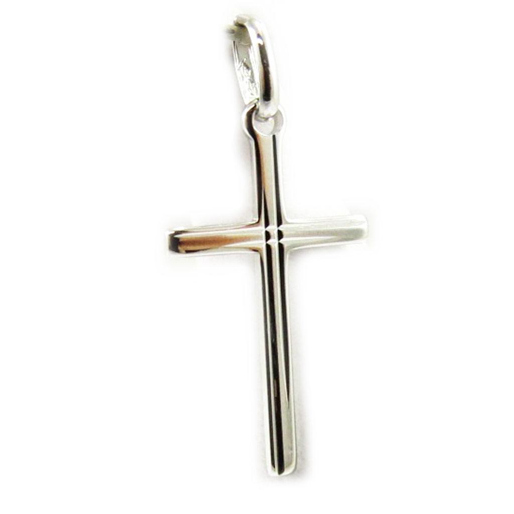Altesse [L2991] - Pendentif argent 'Croix' argenté (rhodié) - 25x14 mm