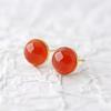 Classic and Minimalist Ruby Earings Stud New In Charms Red Circular Earrings for Women Suitable for Daily Jewelry Gifts Banquets